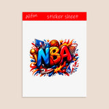 Laminated Sticker Sheet « NBA » – Passion, Energy & Court-Side Style