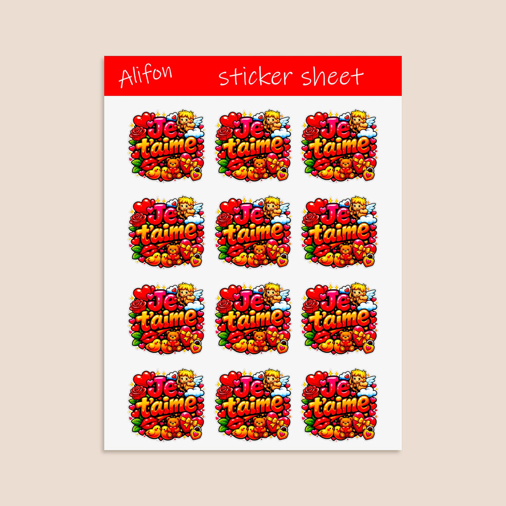 Je t’aime Sticker Sheet