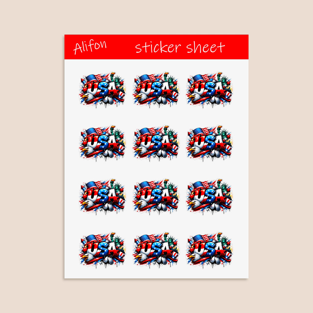 USA Sticker Sheet