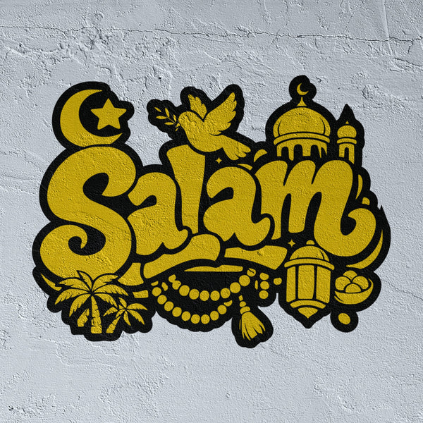Salam stencil double layer Bubble Graffiti Style