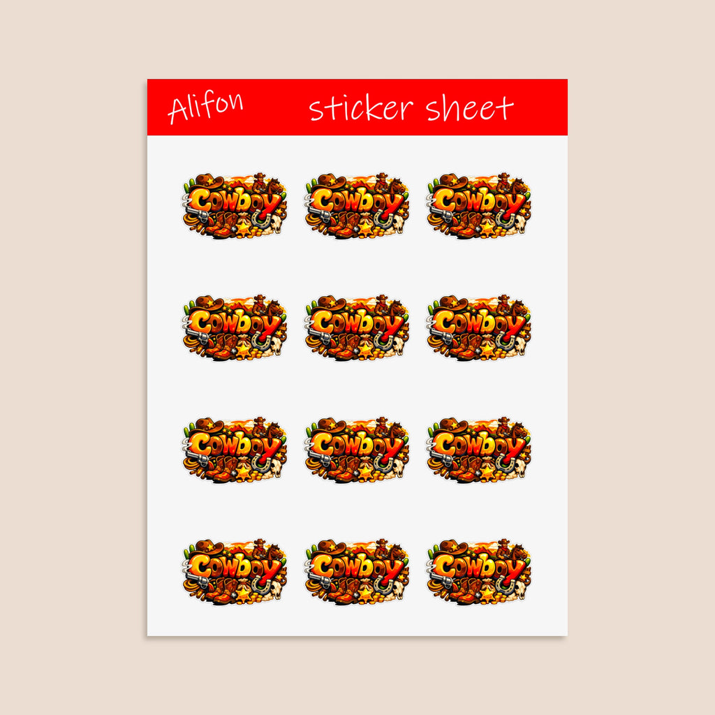 Cowboy Sticker Sheet