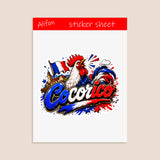 Planche de Stickers Plastifiés « Cocorico » – Humour, Fierté & Esprit Gaulois !