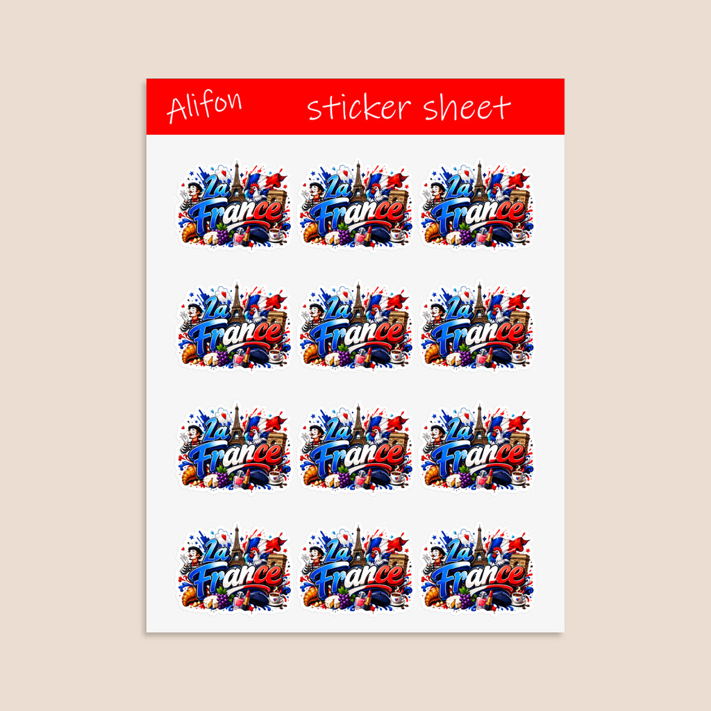 Planche de Stickers Plastifiés « La France » – Fierté, Élégance & Esprit Local !