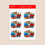 Planche de Stickers Plastifiés « Bonjour » – Élégance, Convivialité & Charme à la Française !