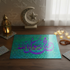 Poster Calligraphie Islamique Fait Main - "Muhammad Rasulullah" (محمد رسول الله) - Vinyle Découpé sur Fond Holographique