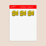 Planche de Stickers Plastifiés Personnalisés « Graffiti Bulle » – Votre Nom en Arabe, Style Street Art